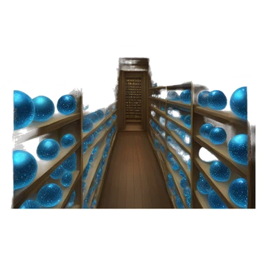 The shelves in the Hall of blue Prophecies are tall and endless, lined with thousands of glass orbs containing prophecies. Each orb glows faintly, housing a record of a prophetic revelation, guarded by magic and accessible only to those directly involved  sticker