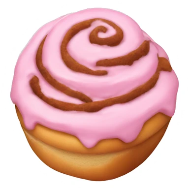 Pink icing cinnamon roll sticker