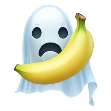 Ghost eating a banana sticker