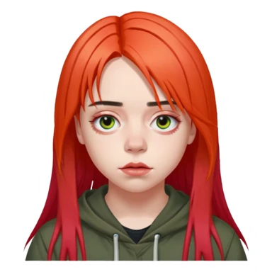 Billie ellish with red roots sticker