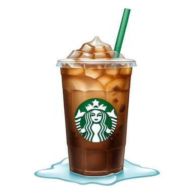 Starbuck ice coffee with ice cubes sticker