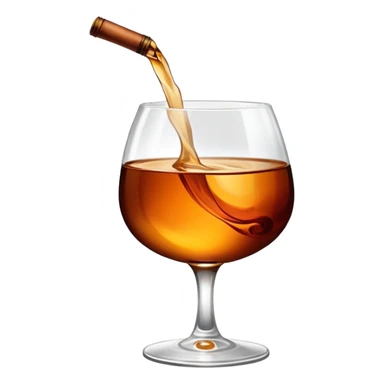 glass of cognac in a garden sticker