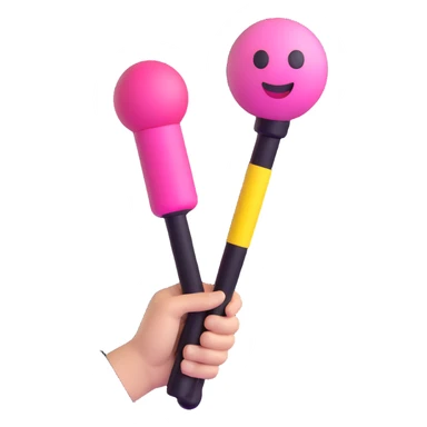 BLACKPINK-inspired 3D emoji, black and pink lightstick, iconic and fun sticker