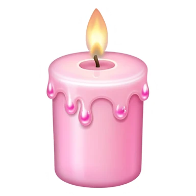 pink pastel candle with sparkles, soft and cute sticker