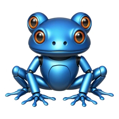 robot blue frog sticker