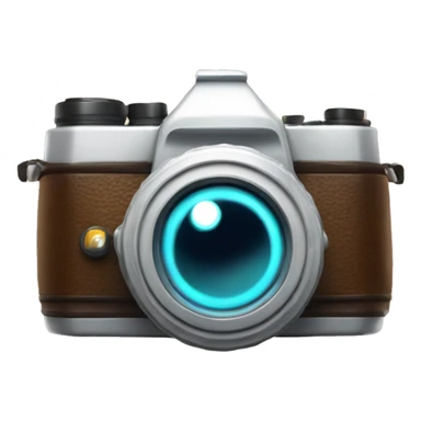 A camera with a lens glowing and a flash going off, capturing a moment. sticker