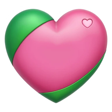 pink and green heart sticker