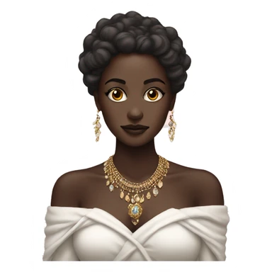 dark-skinned beauty with jewelry sticker
