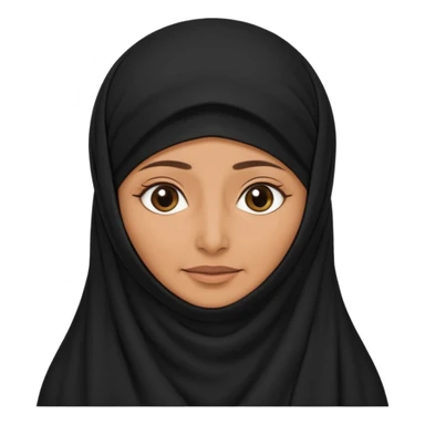 an old emirati women wearing traditional cloths covers her face with burg'a a;; the cloths and burqa'a are black no accessories sticker