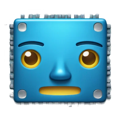 blue electronic chip sticker