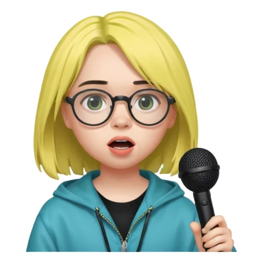 billie eilish with glasses singing  sticker