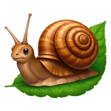 brown Snail with Long hair on leaf sticker