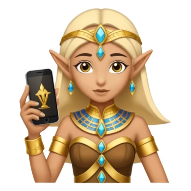 elf with egypt custome dress and smartphone sticker
