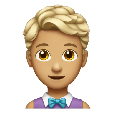 boy wearing dress and bow in hair sticker