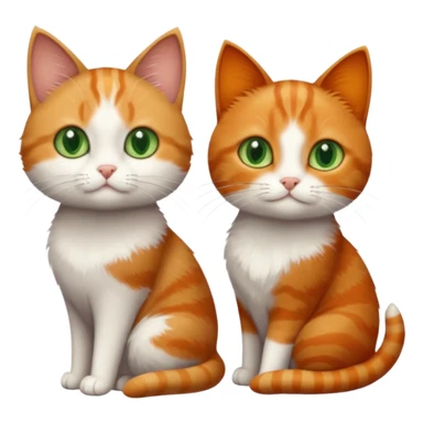 3 tiny different coloured short haired cats including a dark grey and white cat with green eyes, a ginger and white with orange eyes and a brown tabby and white with hazel eyes sticker