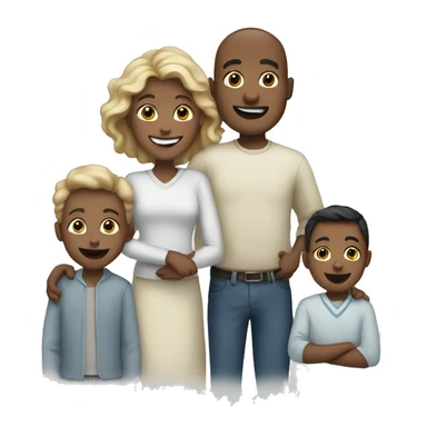 white family happy sticker