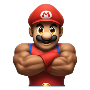 super mario with big muscles sticker