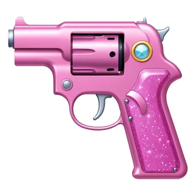Pink glitter gun sticker