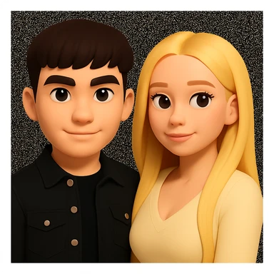 Slightly increase the volume of the upper body of the girl and shift her slightly to the right, preserving the style of the image. sticker