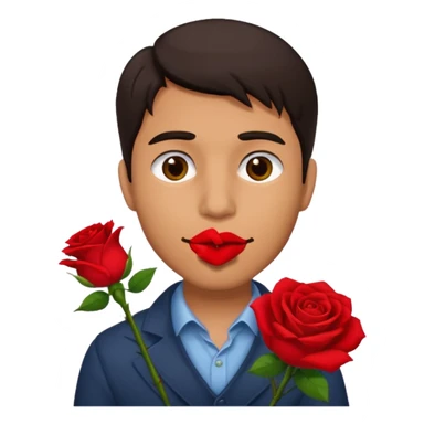 Ağızında gül olan adam sticker