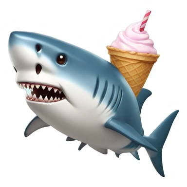 Shark with ice cream sticker