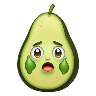 sad realistic avocado crying sticker