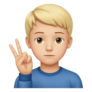 13 year boy crossing fingers in hope of good news sticker