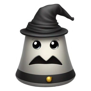 a smug chess pawn with a wizard hat sticker