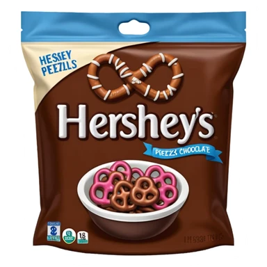 Bag of Hersheys chocolate dipped pretzels  sticker
