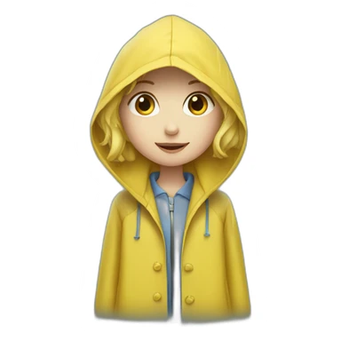 Raincoat pale girl under rain sticker