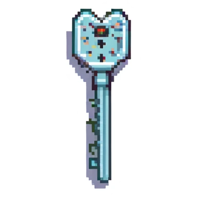 pixelated lockpick, Minecraft video game style, simple and recognizable sticker