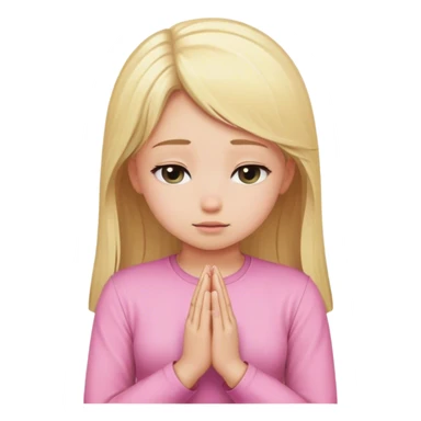 blonde girl with pink shirt praying  sticker