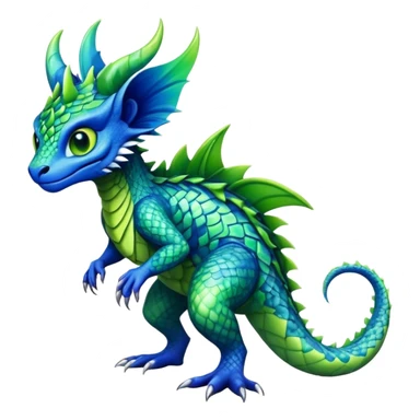 a vibrant colorful edgy vernid-fionbri-creature with splash-scales-patterns full body sticker
