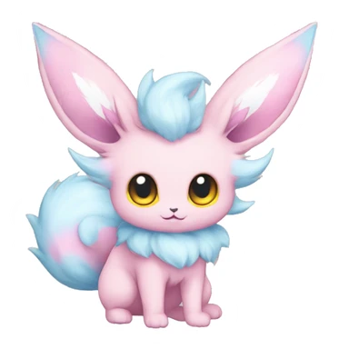 Kawaii Pastel Cotton-Candy-Colored Eeveelution-Cute-Pokémon-fusion full body sticker
