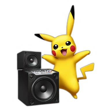 pikachu dancing on soundsystem sticker