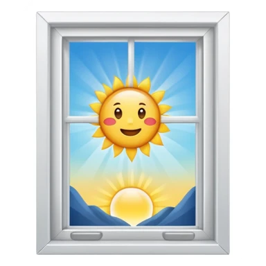 open window with sunlight streaming in, fresh and bright, good morning emoji sticker