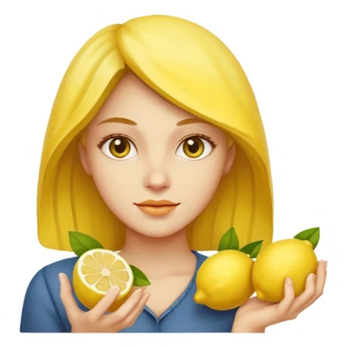 Woman holding lemons sticker
