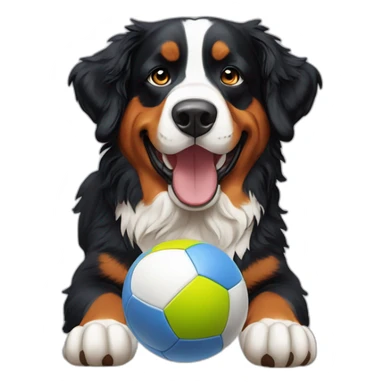Bernese Mountain Dog catching ball sticker