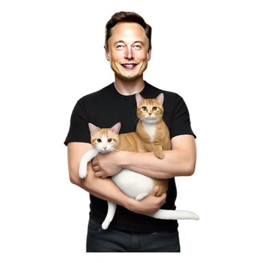 Elon musk with cat sticker