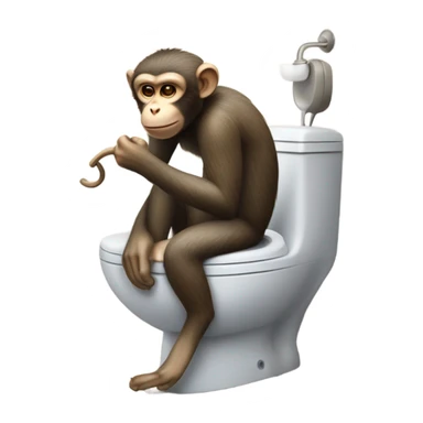 Monkey flushing toilet sticker