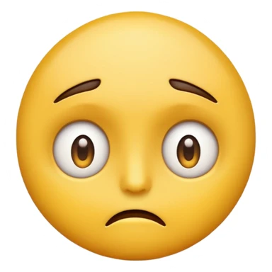 Baffled yellow emoji face, eyes open, one eyebrow raised sticker