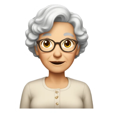 Granny with brown hair family sticker