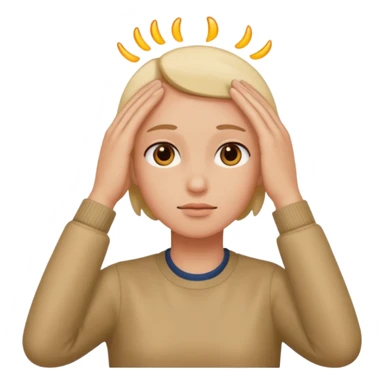 Hand over forehead  sticker