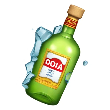 Bottle of vodka broken sticker