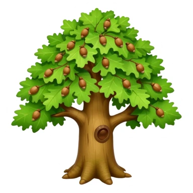 Cute, full-length tree oak emoji  sticker