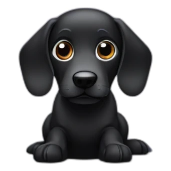crying black sausage dog sticker