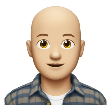 bald boy in plaid shirt sticker