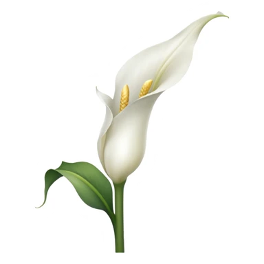 White satin Calla sticker