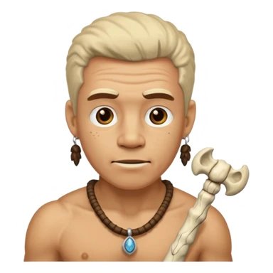 Stone age man  with Bone Necklace sticker