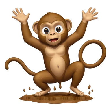 A monkey throwing mud sticker